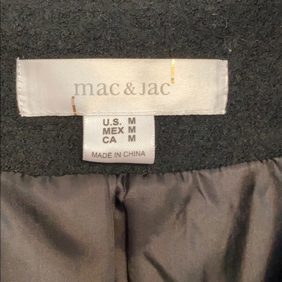 MAC & JAC boiled wool ruffle zip blazer jacket M - Picture 3 of 6